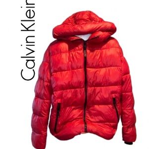 Calvin Klein Red Puffer Jacket Size XL